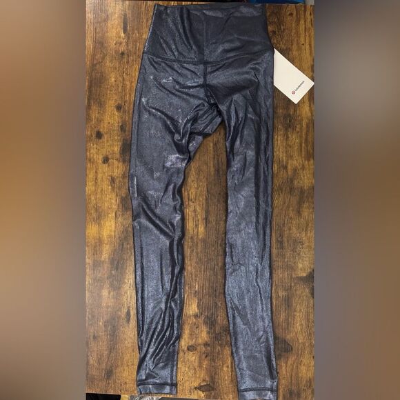Lululemon Align High-Rise Ribbed Pant 28" Shine Black Night-Size 4 NWT - Picture 6 of 11
